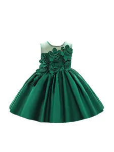 StyleCast Green & castleton green Floral Applique Fit & Flare Dress