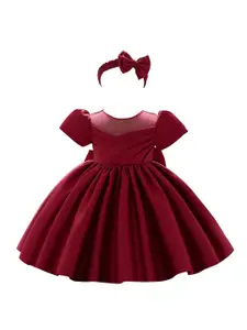 StyleCast Maroon & rosewood Fit & Flare Dress