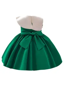 StyleCast Green & Off White Fit & Flare Dress