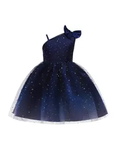 StyleCast Navy Blue Girls Stars Embellished Balloon Dress With Bow