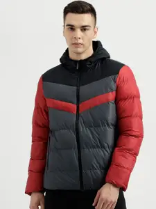 United Colors of Benetton Hooded Colourblocked Puffer Jacket