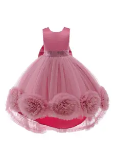 StyleCast Girls Pink Corsage Detail Net Gown Dress