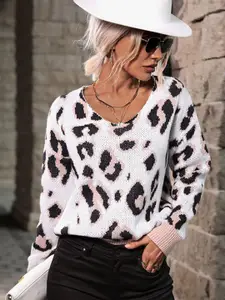 StyleCast White Animal Printed Pullover