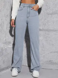 AAHWAN Women Clean Look Wide Leg High-Rise Jeans