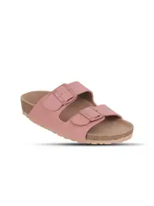 Metro Double Straps Open Toe Flats