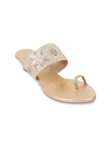Mochi Sequin Embellished One Toe Wedge Heels