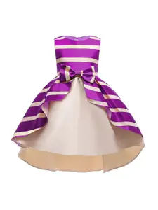 StyleCast Girls Purple Striped Layered Fit & Flare Maxi Dress