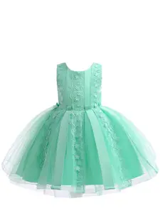 StyleCast Girls Green Lace Up Fit & Flare Dress
