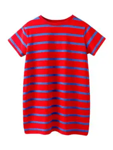 StyleCast Red & Navy Blue Striped T-Shirt Dress