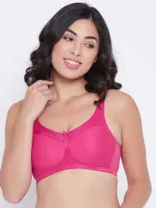Clovia Pink Full Coverage Lightly Padded Cotton Everyday Bra With All Day Comfort