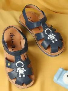 Aria Nica Boys Astro Printed Leather Comfort Sandals