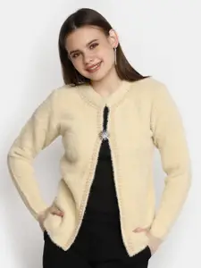 V-Mart Round Neck Cotton Cardigan Sweater With Embellished Detail