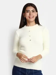 V-Mart Self Design Cotton Pullover