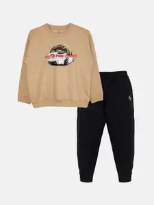 KiddoPanti Boys Graphic Printed Tracksuit
