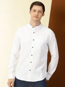 Thomas Scott Band Collar Classic Slim Fit Cotton Casual Shirt