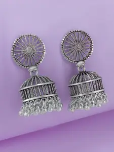 PRIVIU Oxidised Dome Shaped Jhumkas