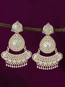 PRIVIU Beaded Brass Contemporary Drop Earrings