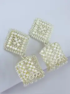 PRIVIU Pearls Beaded Dome Shaped Jhumkas