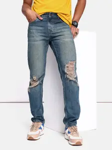 The Roadster Lifestyle Co. Men Pure Cotton Relaxed Fit Mildly Distressed Light Fade Jeans