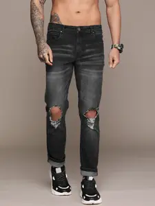 The Roadster Lifestyle Co. Men Slim Fit Slash Knee Light Fade Stretchable Jeans