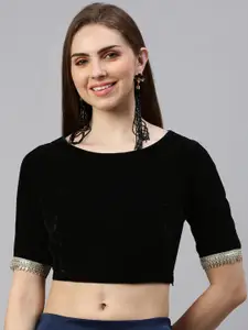 De Moza Round Neck Short Sleeves Saree Blouse