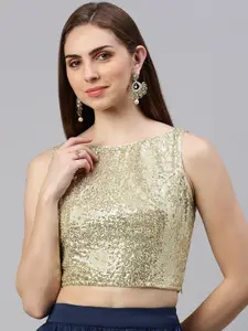 De Moza Embellished Boat Neck Saree Blouse