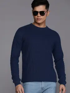 Louis Philippe Jeans Self Design Pure Cotton Pullover