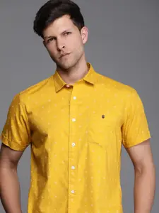 Louis Philippe Jeans Men Slim Fit Geometric Opaque Printed Pure Cotton Casual Shirt