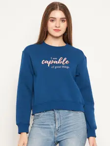 Madame Typography Printed Pure Cotton Pullover