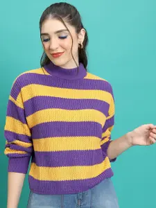 Tokyo Talkies Striped Acrylic Pullover