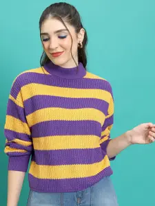 Tokyo Talkies Striped Acrylic Pullover