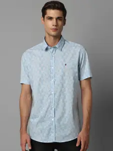 Louis Philippe Sport Spread Collar Long Sleeves Slim Fit Geometric Printed Casual Shirt