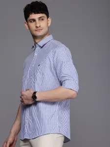 Louis Philippe Sport Slim Fit Striped Pure Cotton Formal Shirt