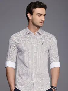 Louis Philippe Sport Smart Slim Fit Micro Ditsy Printed Pure Cotton Casual Shirt