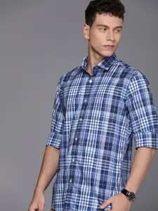 Louis Philippe Sport Checked Slim Fit Opaque Pure Cotton Casual Shirt