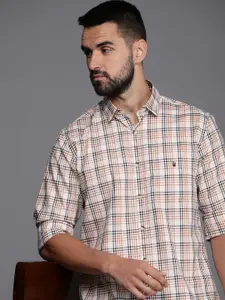 Louis Philippe Sport Slim Fit Gingham Checked Pure Cotton Casual Shirt