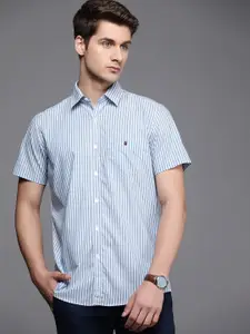 Louis Philippe Sport Pure Cotton Slim Fit Striped Casual Shirt