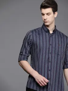 Louis Philippe Sport Pure Cotton Slim Fit Striped Casual Shirt