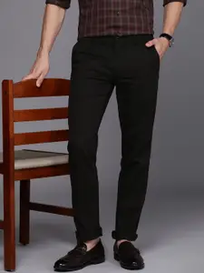 Louis Philippe Sport Men Mid-Rise Self Design Slim Fit Semiformal Chinos Trousers