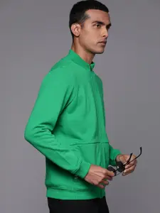 Louis Philippe Sport Mock Collar Front-Open Sweatshirt