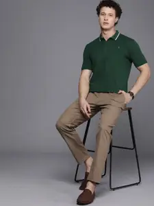 Louis Philippe Sport Solid Polo Collar Pure Cotton Slim Fit T-shirt
