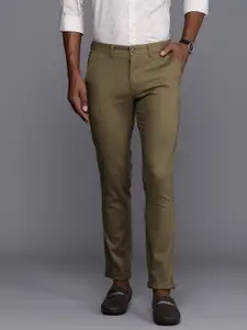 Louis Philippe Sport Men Super Slim Fit Low-Rise Semi Formal Chinos Trousers