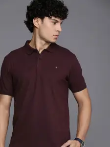 Louis Philippe Sport Solid Polo Collar Slim Fit T-shirt