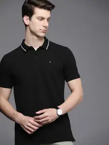 Louis Philippe Sport Solid Polo Collar Pure Cotton Slim Fit T-shirt