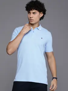 Louis Philippe Sport Solid Polo Collar Pure Cotton Slim Fit T-shirt