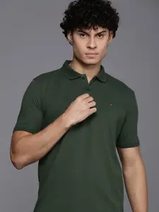 Louis Philippe Sport Solid Polo Collar Slim Fit T-shirt