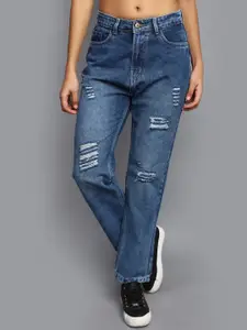 V-Mart Women Mildly Distressed Light Fade Cotton Jeans