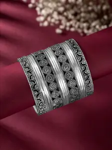 Peora Women Silver-Plated 13Pcs Metal Bangles Set