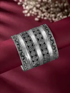 Peora Women Silver-Plated 13Pcs Metal Bangles Set