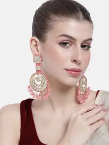 Peora Women Gold-Plated Beaded Contemporary Drop Earrings